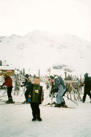 Maxwell at the Whistler mountain roundhouse.